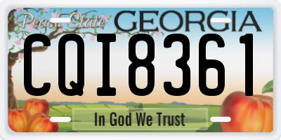 GA license plate CQI8361