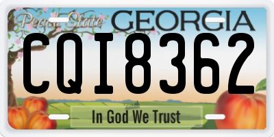 GA license plate CQI8362
