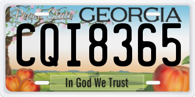 GA license plate CQI8365