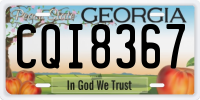 GA license plate CQI8367