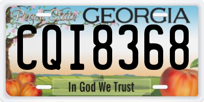 GA license plate CQI8368