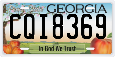 GA license plate CQI8369