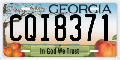 GA license plate CQI8371