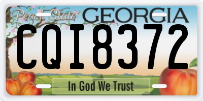 GA license plate CQI8372