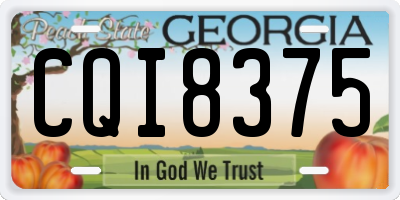GA license plate CQI8375