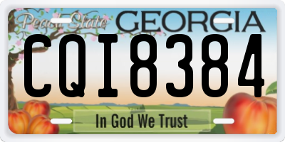 GA license plate CQI8384