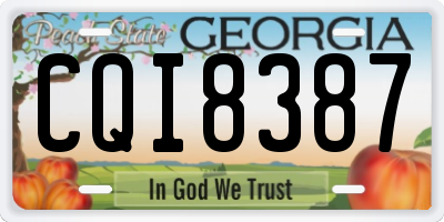 GA license plate CQI8387