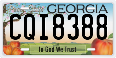 GA license plate CQI8388