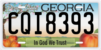 GA license plate CQI8393