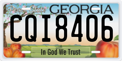 GA license plate CQI8406
