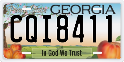 GA license plate CQI8411