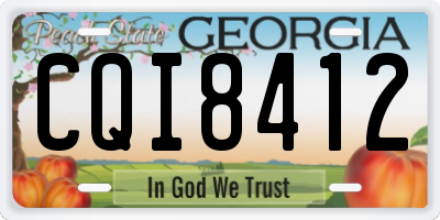GA license plate CQI8412
