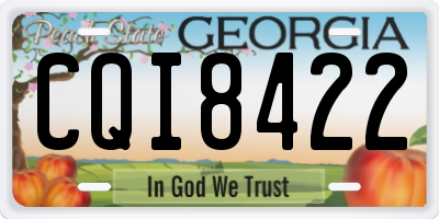 GA license plate CQI8422