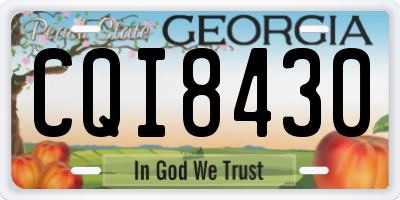 GA license plate CQI8430