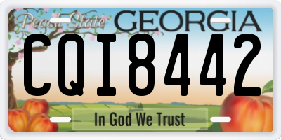 GA license plate CQI8442