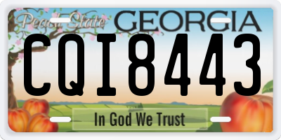 GA license plate CQI8443