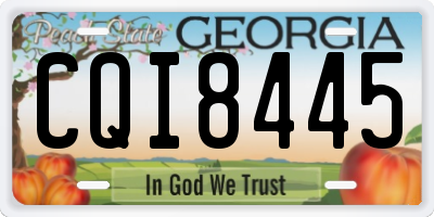 GA license plate CQI8445