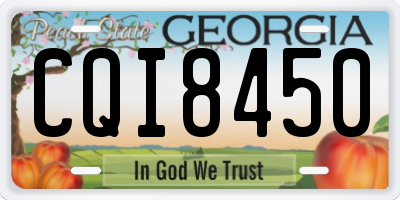 GA license plate CQI8450