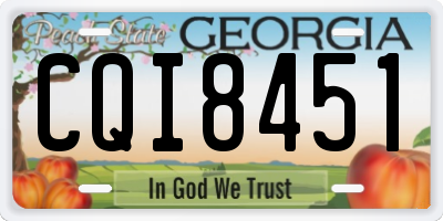 GA license plate CQI8451