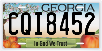GA license plate CQI8452