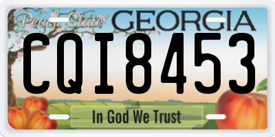 GA license plate CQI8453