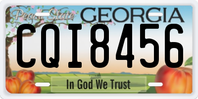GA license plate CQI8456