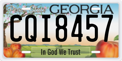 GA license plate CQI8457