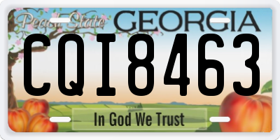GA license plate CQI8463