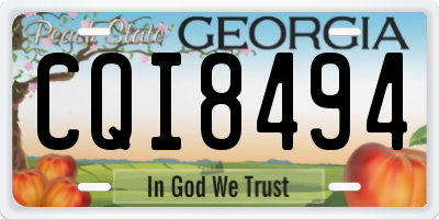 GA license plate CQI8494