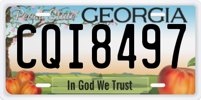 GA license plate CQI8497