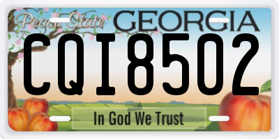 GA license plate CQI8502