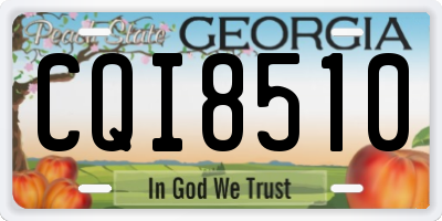 GA license plate CQI8510