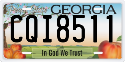 GA license plate CQI8511