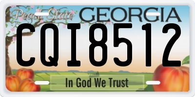 GA license plate CQI8512