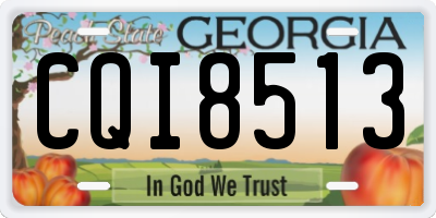 GA license plate CQI8513