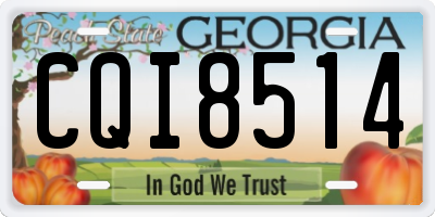 GA license plate CQI8514