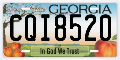 GA license plate CQI8520
