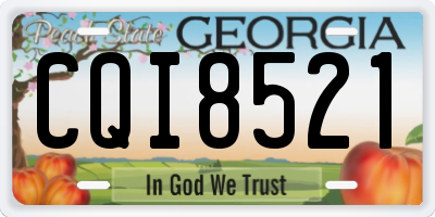 GA license plate CQI8521