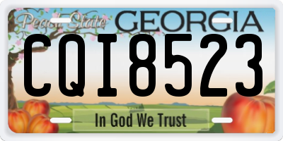 GA license plate CQI8523