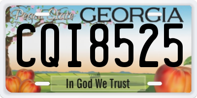 GA license plate CQI8525