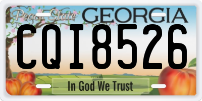 GA license plate CQI8526