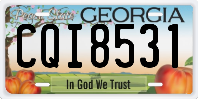 GA license plate CQI8531