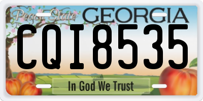 GA license plate CQI8535