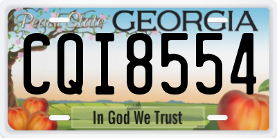 GA license plate CQI8554