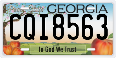 GA license plate CQI8563