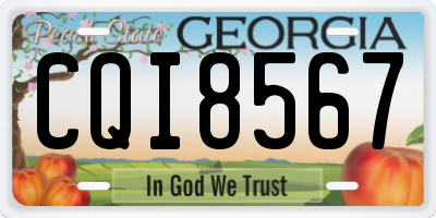 GA license plate CQI8567