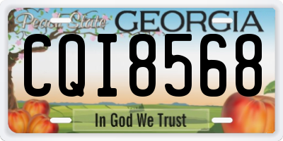GA license plate CQI8568