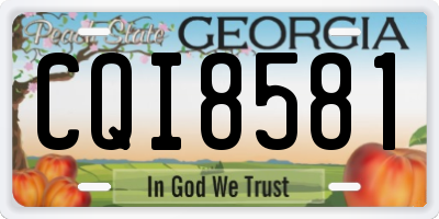 GA license plate CQI8581