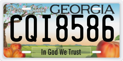GA license plate CQI8586