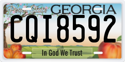 GA license plate CQI8592